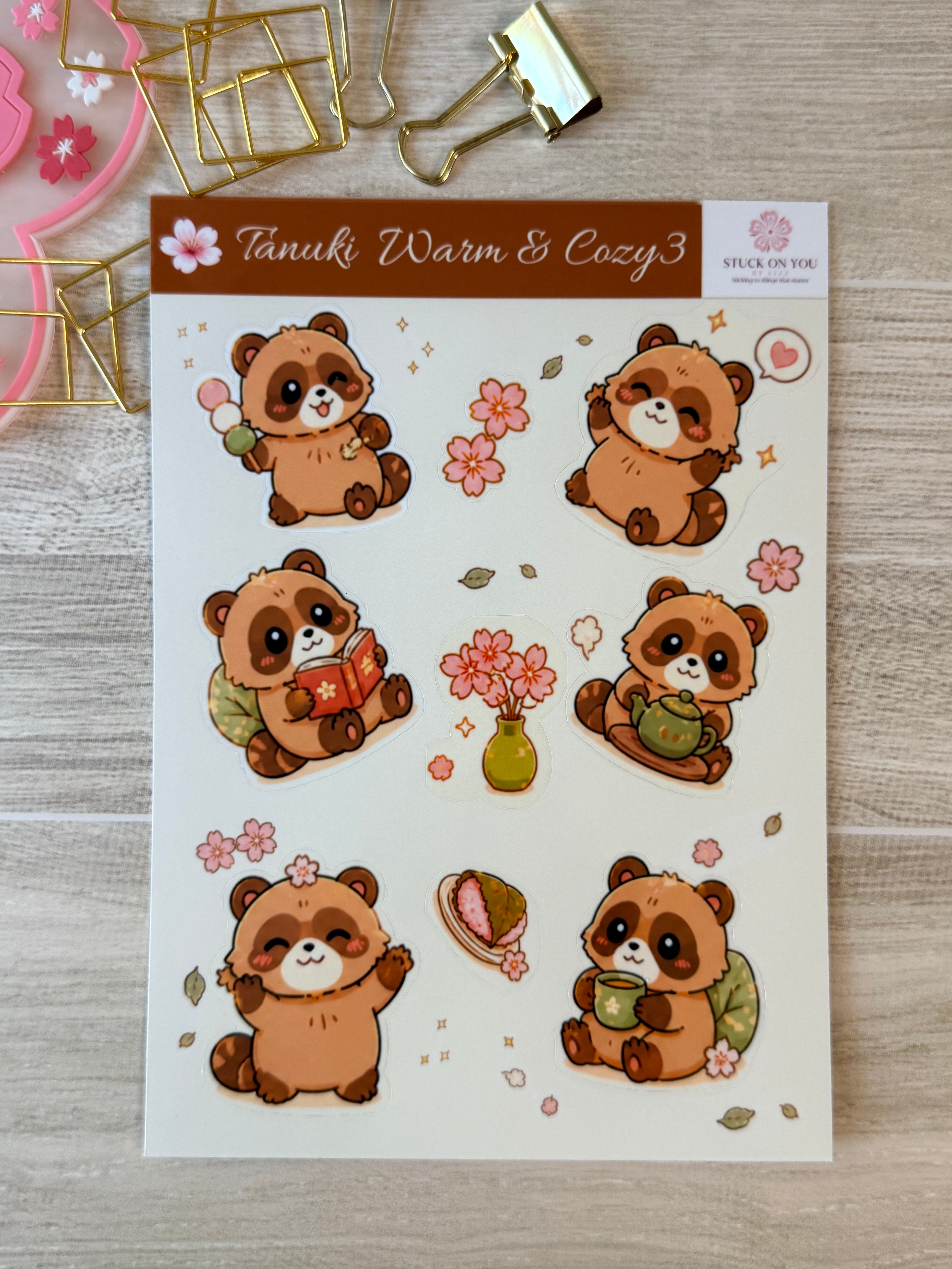 Tanuki Warm & Cozy Sticker Sheet (3)