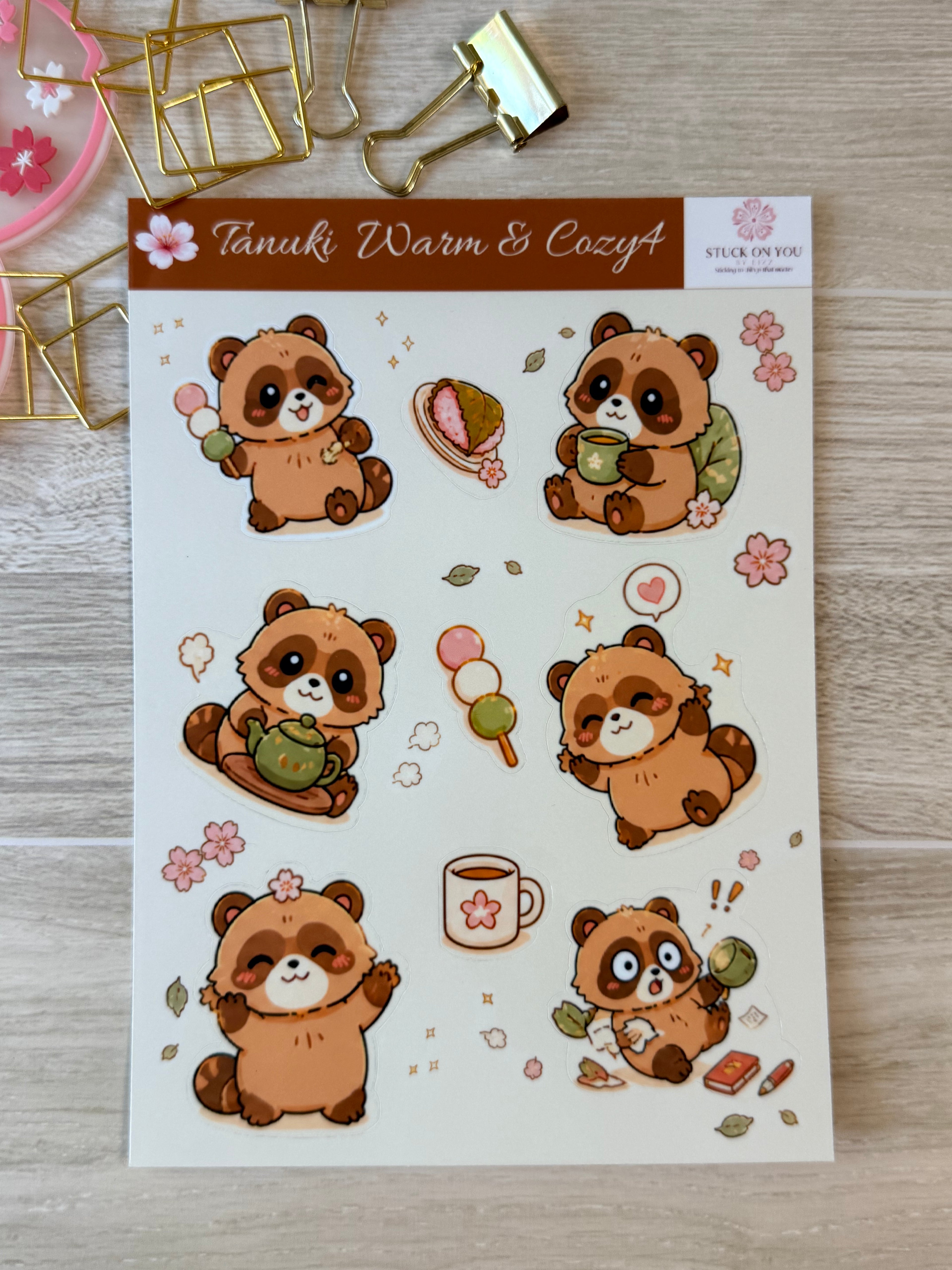 Tanuki Warm & Cozy Sticker Sheet (4)
