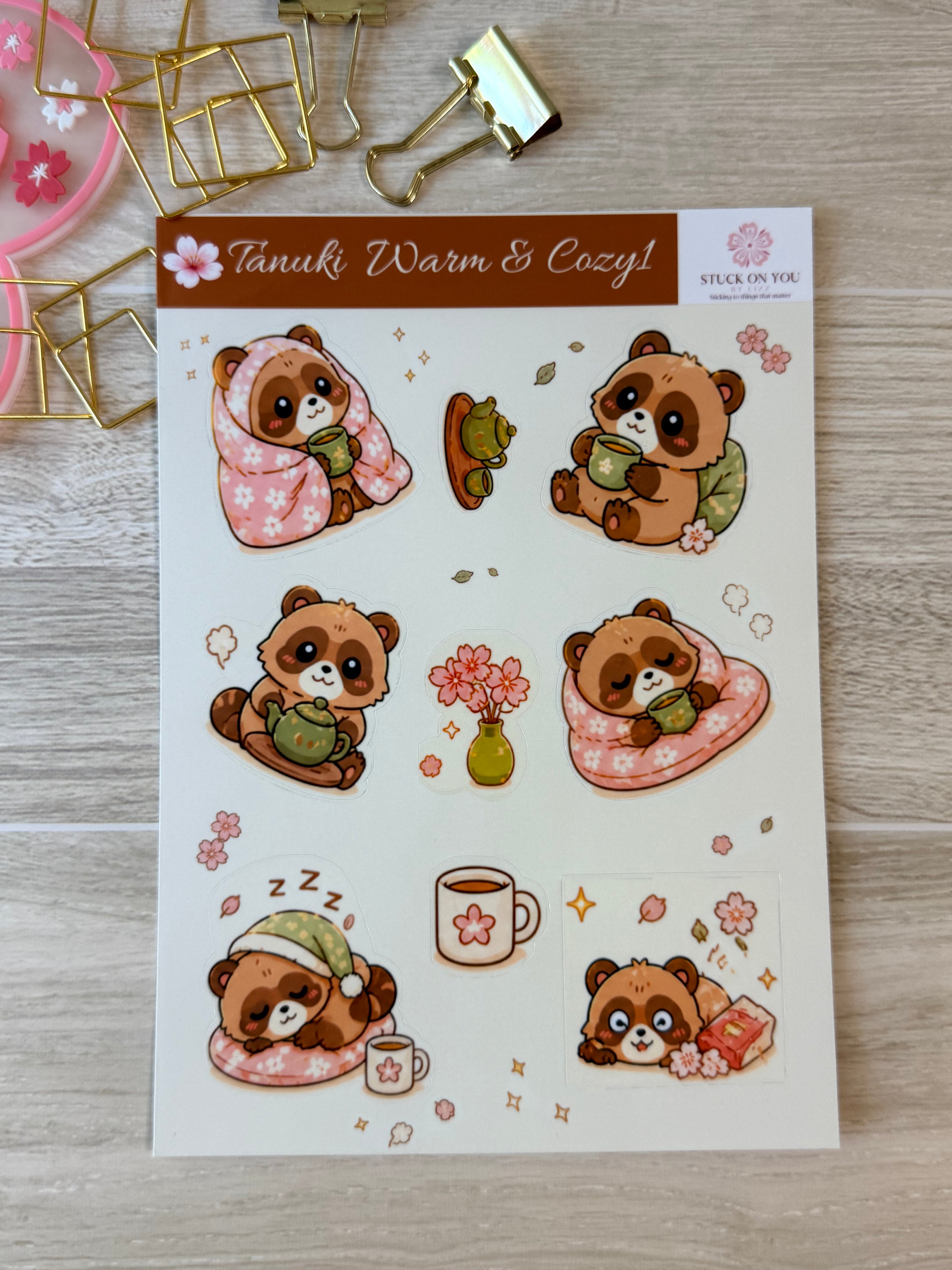 Tanuki Warm & Cozy Sticker Sheet (1)