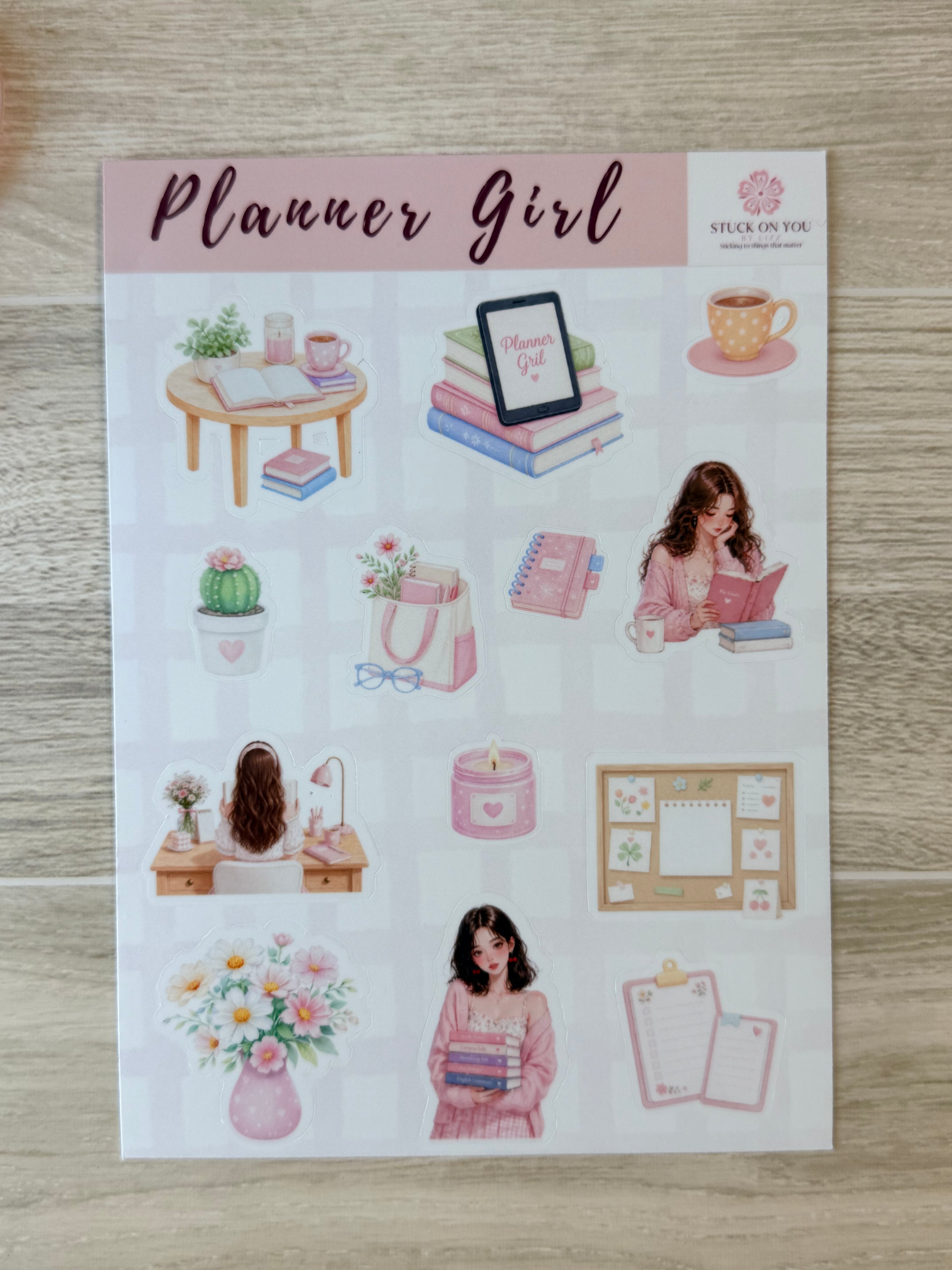 Planner Girl Days Sticker Sheet - Soft Pink