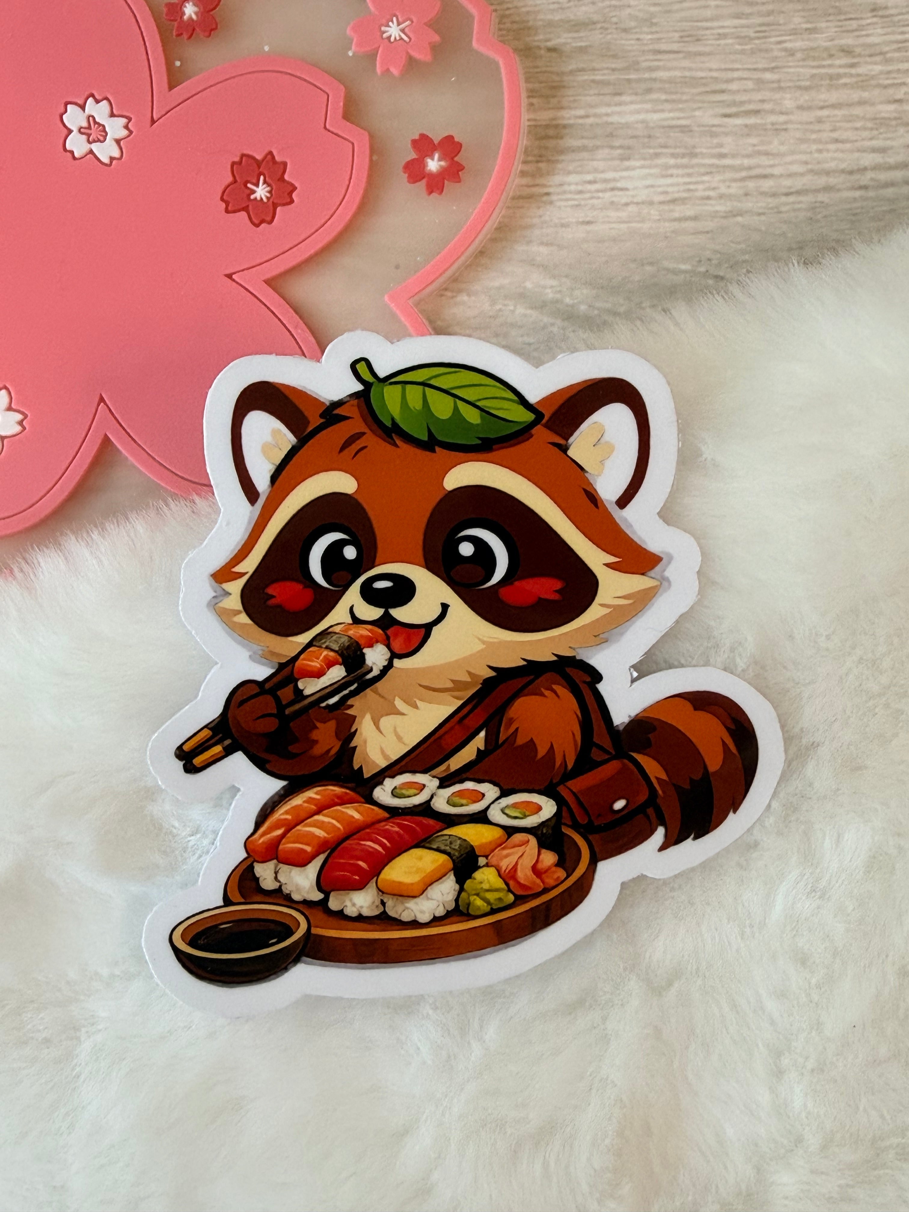 A Tanuki Situation Die-cut Sticker - More Sushi