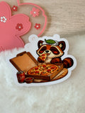 A Tanuki Situation Die-cut Sticker - Pizza