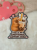 Capyville Die-cut Holographic Sticker - Emotional Support Boba