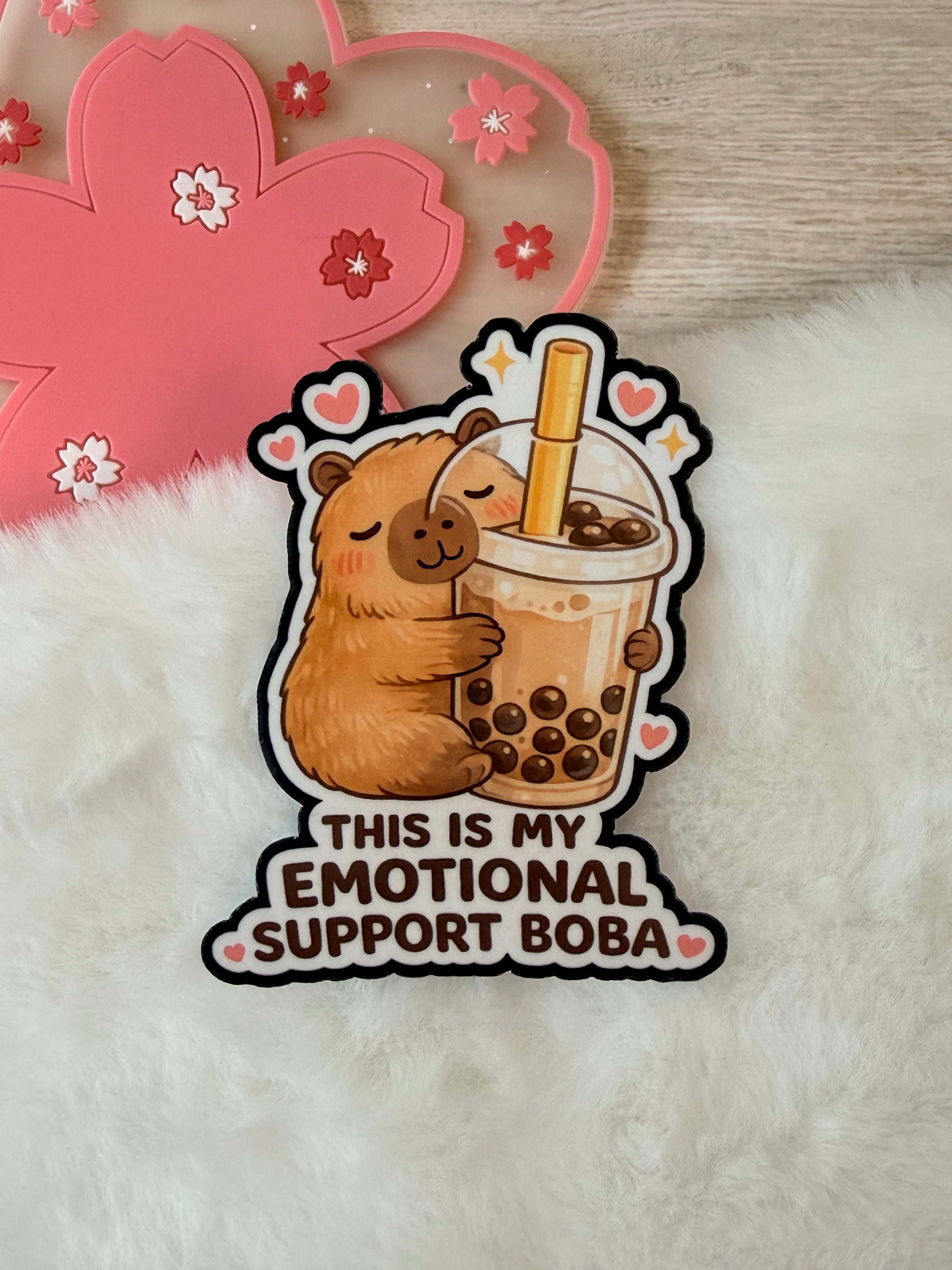 Capyville Die-cut Holographic Sticker - Emotional Support Boba