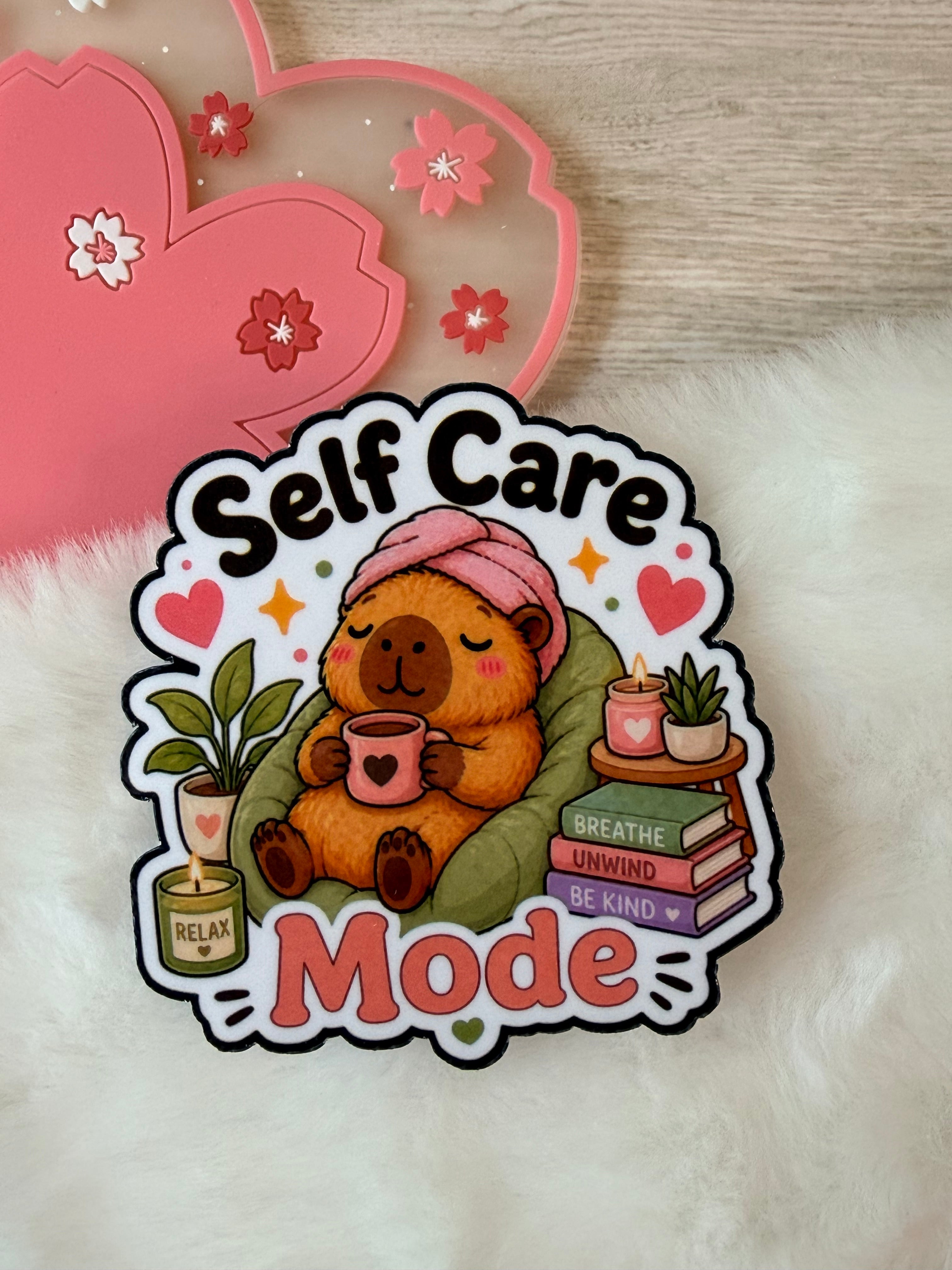 Capyville Die-cut Holographic Sticker - Self Care