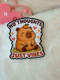 Capyville Die-cut Holographic Sticker - No Thoughts