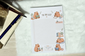 To-do list sheet with capybara illustrations on a textured surface