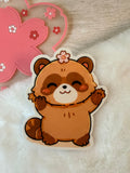 Tanuki Warm & Cozy Die-Cut Sticker - Warm Hugs
